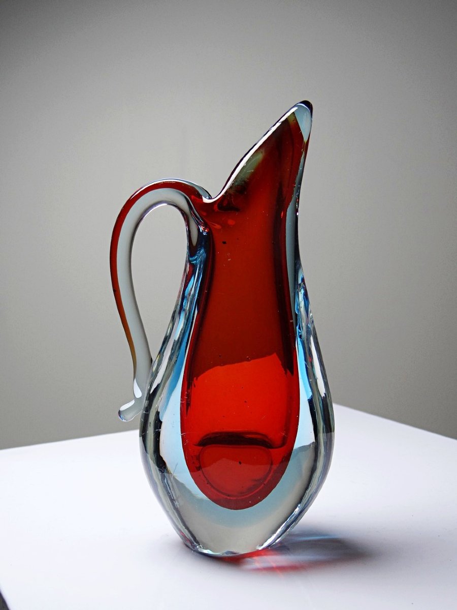 Vase pichet sommerso att. Flavio Poli, Murano 1960-1970-photo-1