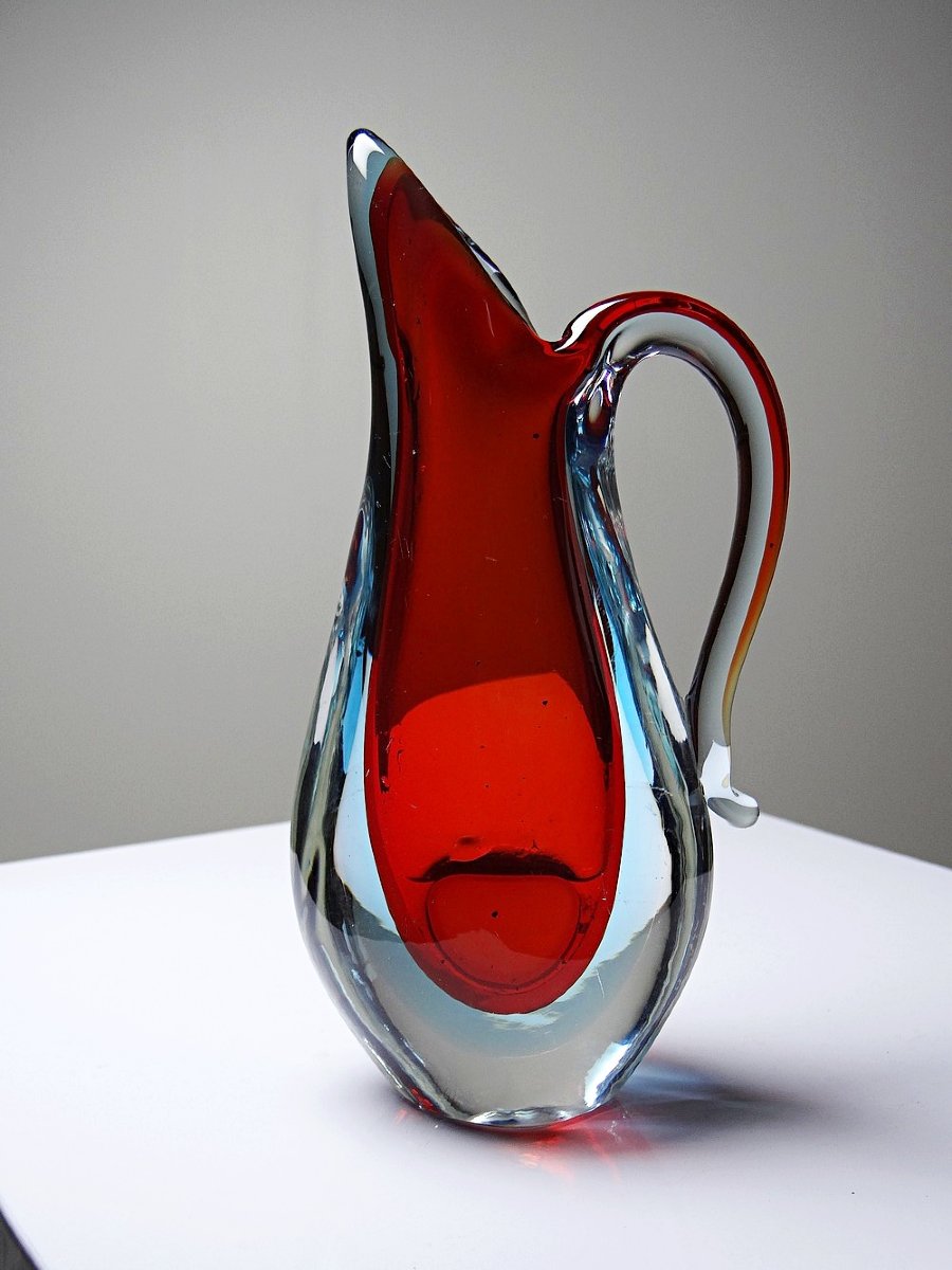 Vase pichet sommerso att. Flavio Poli, Murano 1960-1970-photo-4