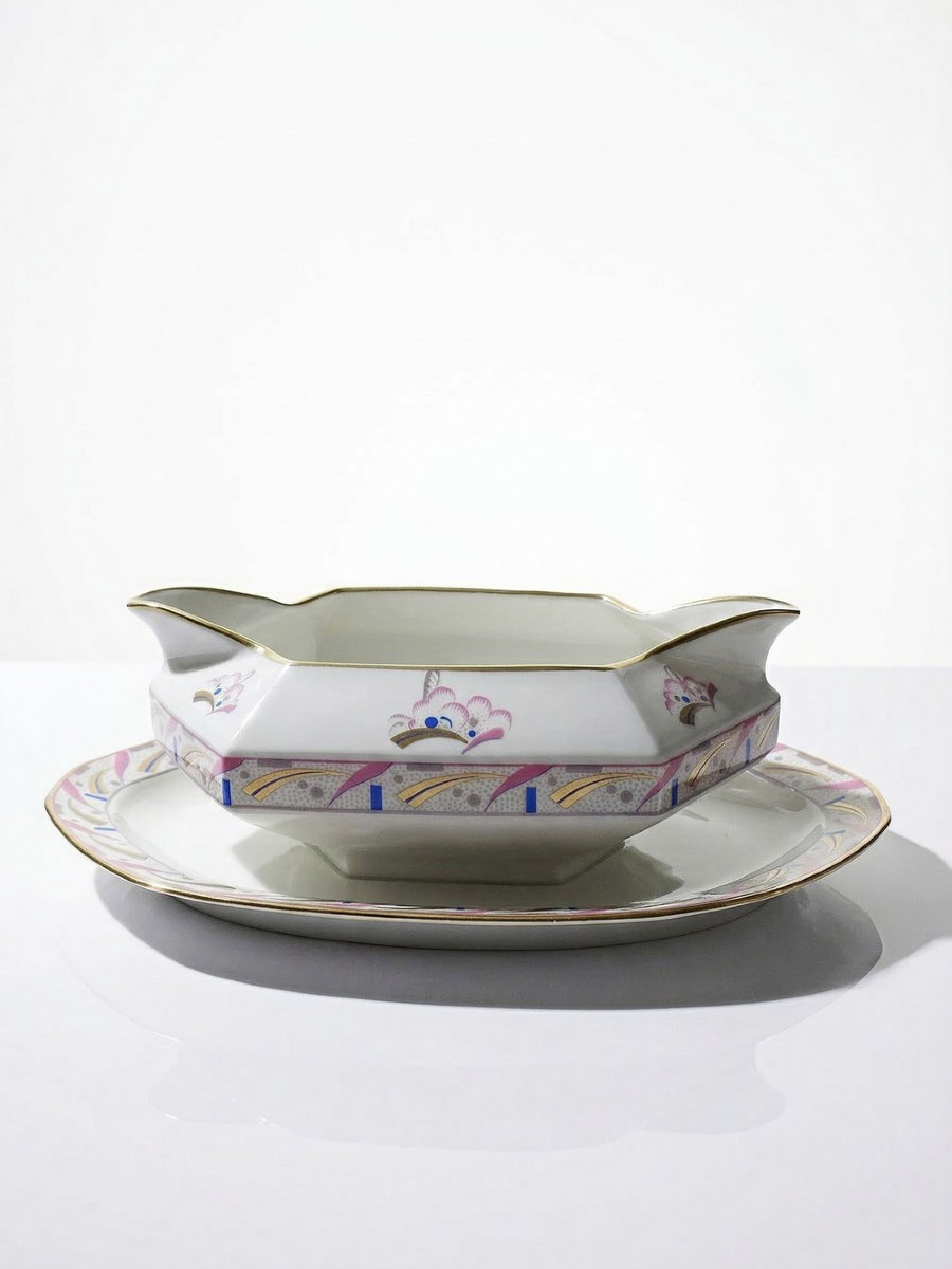 Saucière Art Déco porcelaine de Limoges Bernardaud B&Co Unique 1930-1940