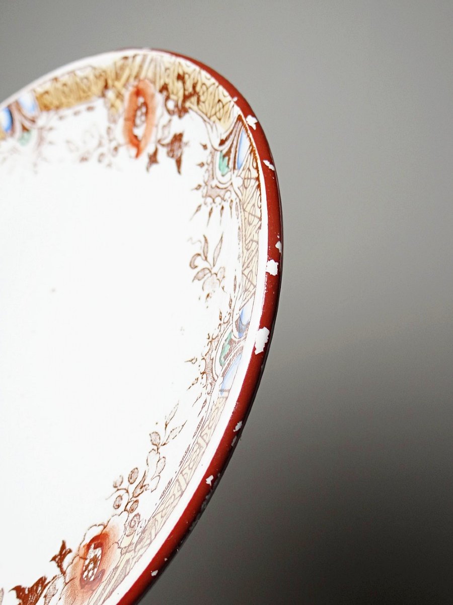 Sarreguemines Kyoto Tea Service, 1900-1920, 5 Cups, 6 Japanese-style Saucers-photo-7