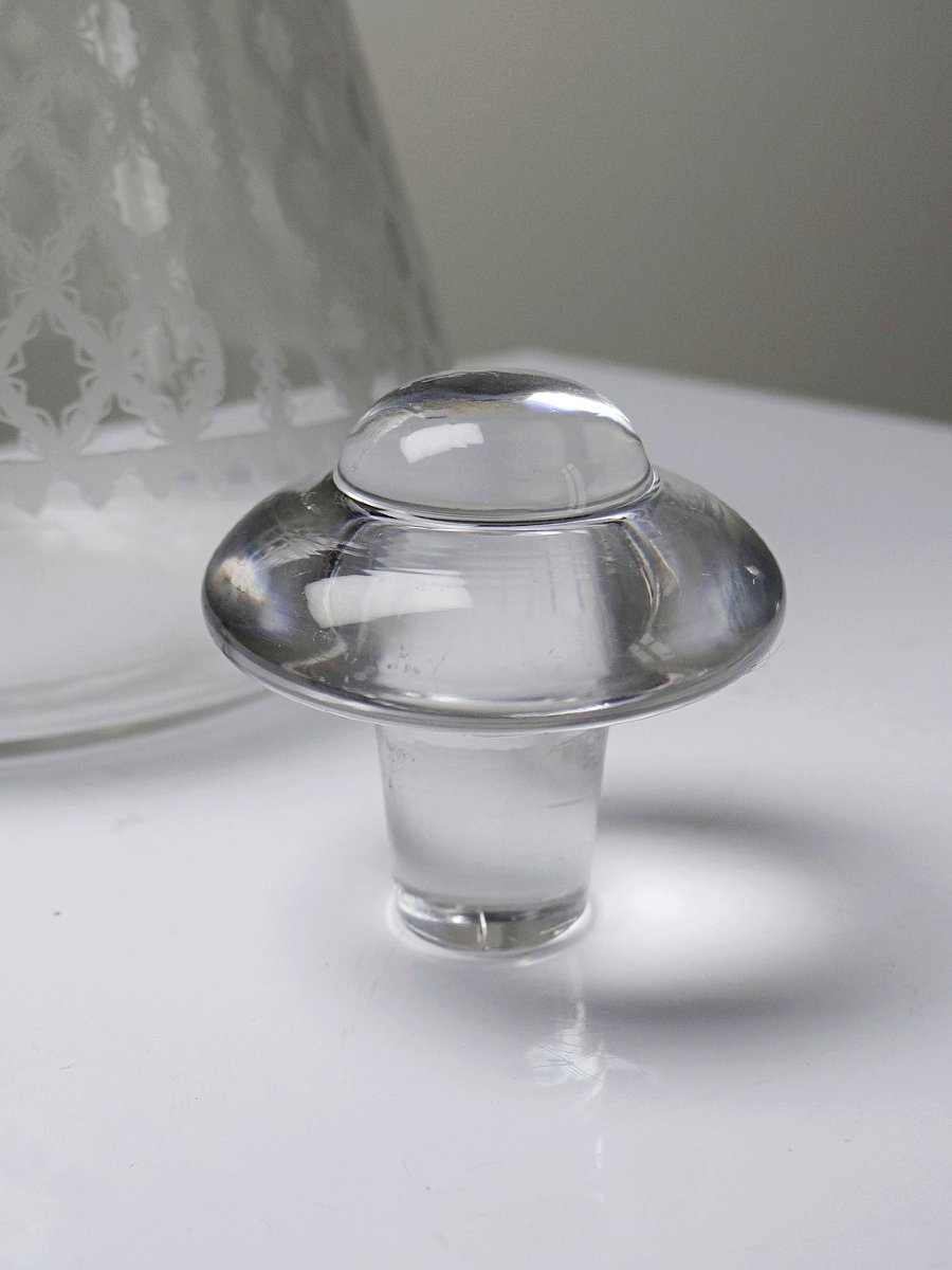 Carafe en cristal gravé modèle "Alhambra" Baccarat années 1900-1920-photo-2