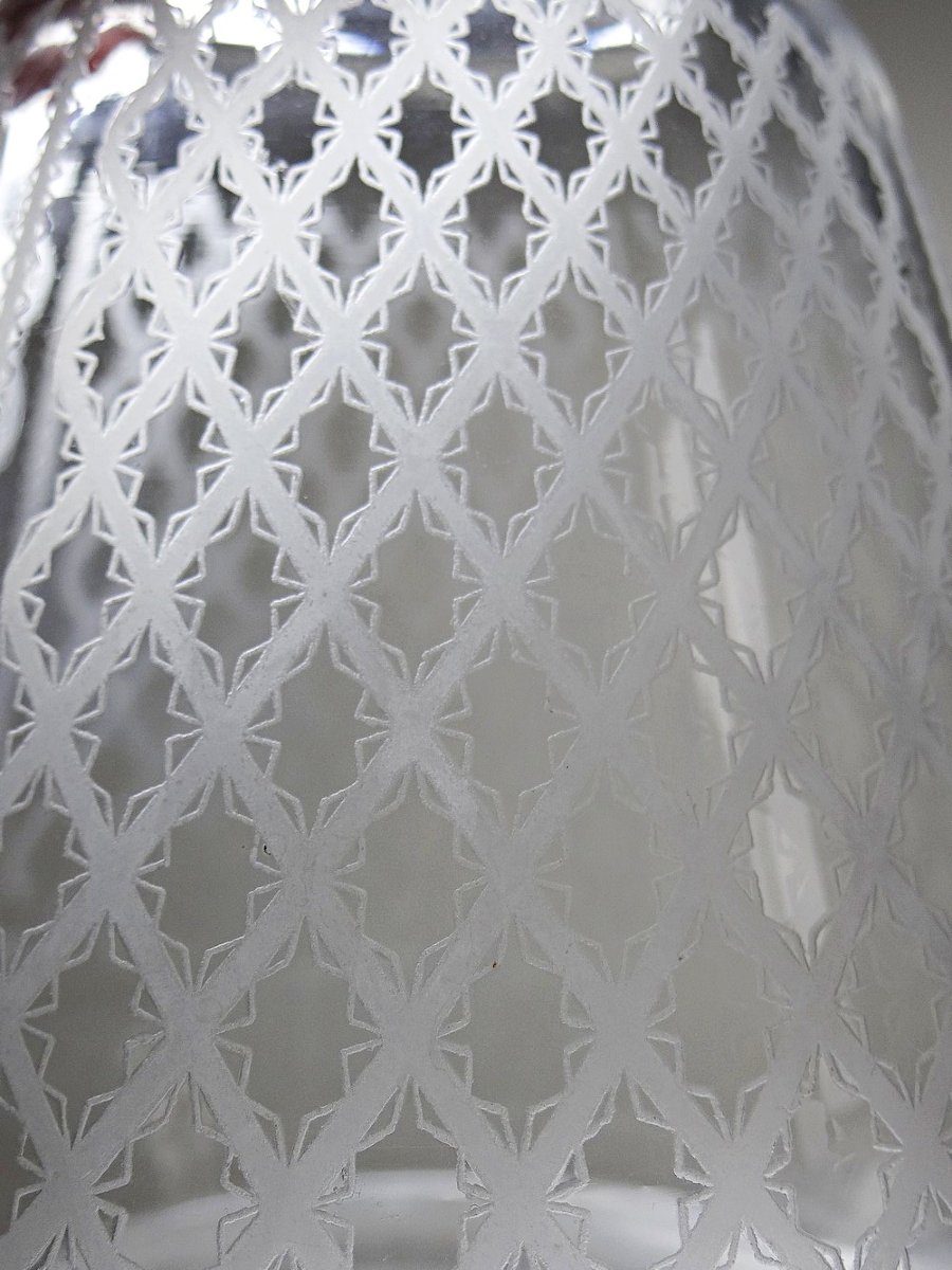 Carafe en cristal gravé modèle "Alhambra" Baccarat années 1900-1920-photo-3