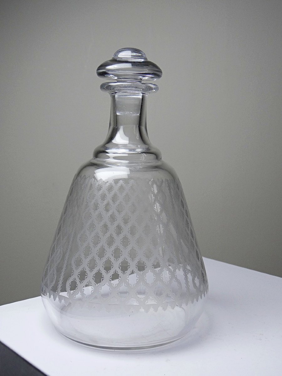 Carafe en cristal gravé modèle "Alhambra" Baccarat années 1900-1920-photo-2