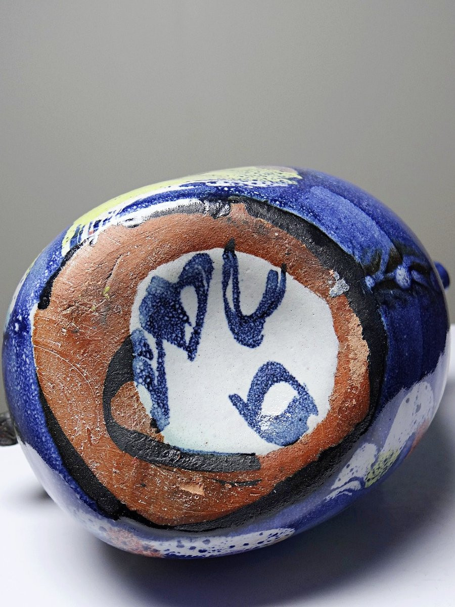 Terracotta Teapot, Us Studio, 1950s-1970s Era, David Constantine White-photo-3