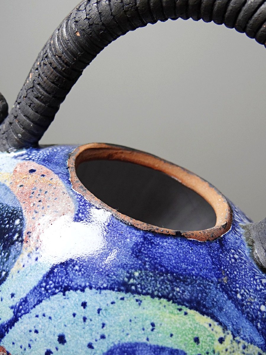 Terracotta Teapot, Us Studio, 1950s-1970s Era, David Constantine White-photo-8