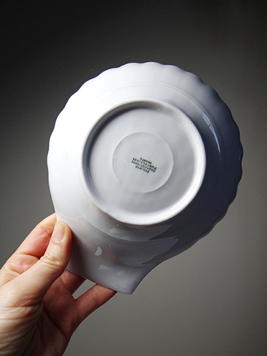 Suite de 6 coupelles coquilles en porcelaine de Limoges Philippe Deshoulières XXe-photo-2