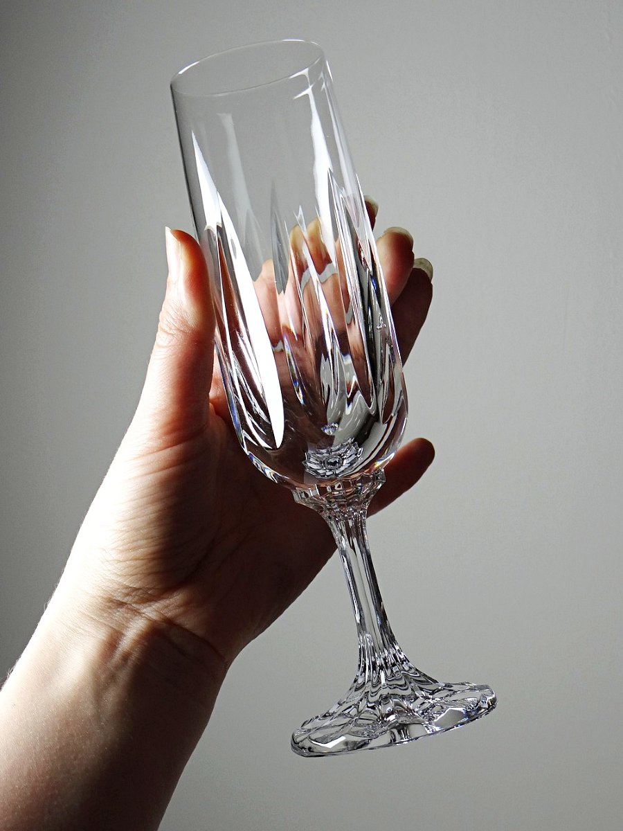 4 Villeroy & Boch Cut Crystal Champagne Flutes From The 70s And 90s-photo-1