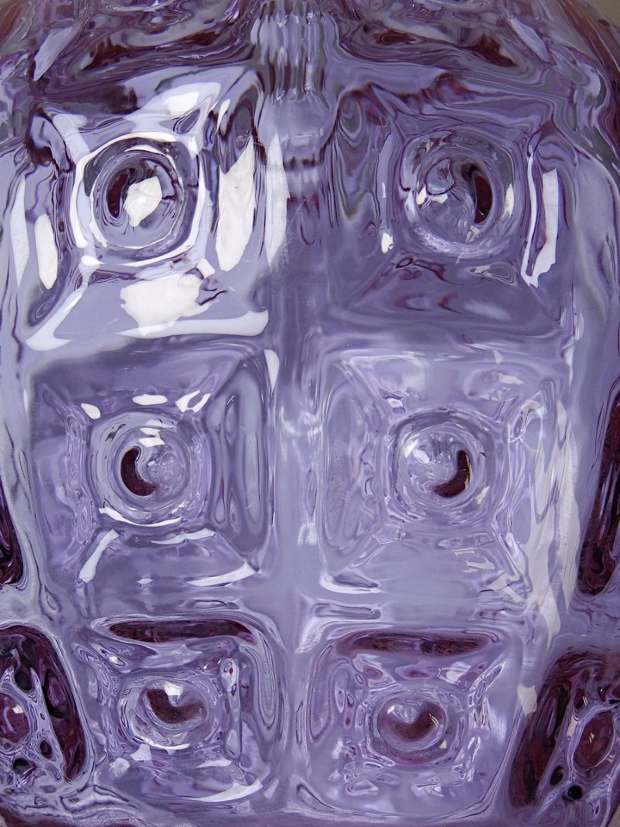 Vase Empoli verre Alexandrite du bleu au rose, grand modèle années 60-photo-7