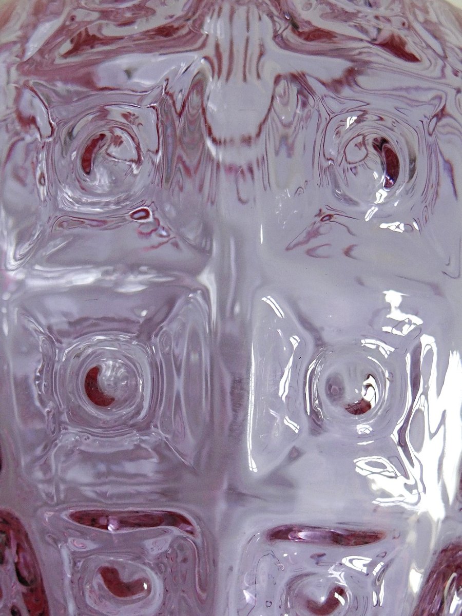 Vase Empoli verre Alexandrite du bleu au rose, grand modèle années 60-photo-8