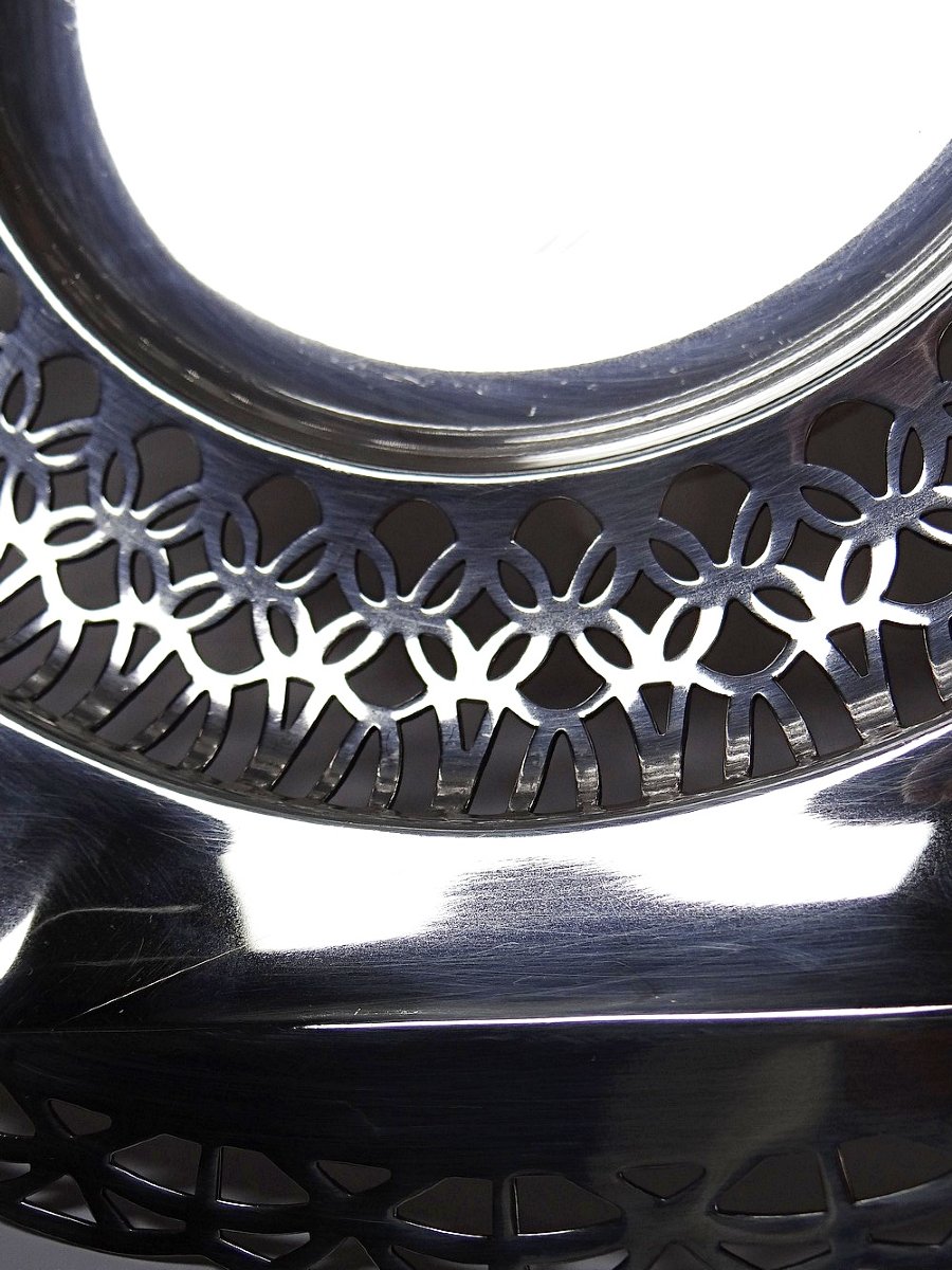 Large Silver-plated Openwork Bowl, Dechamps Frères Silverware-photo-5