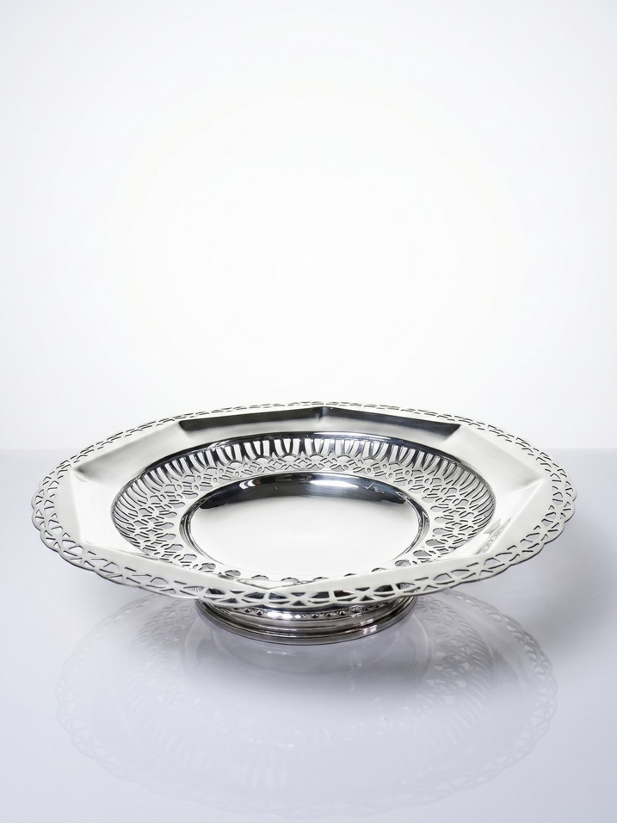 Large Silver-plated Openwork Bowl, Dechamps Frères Silverware