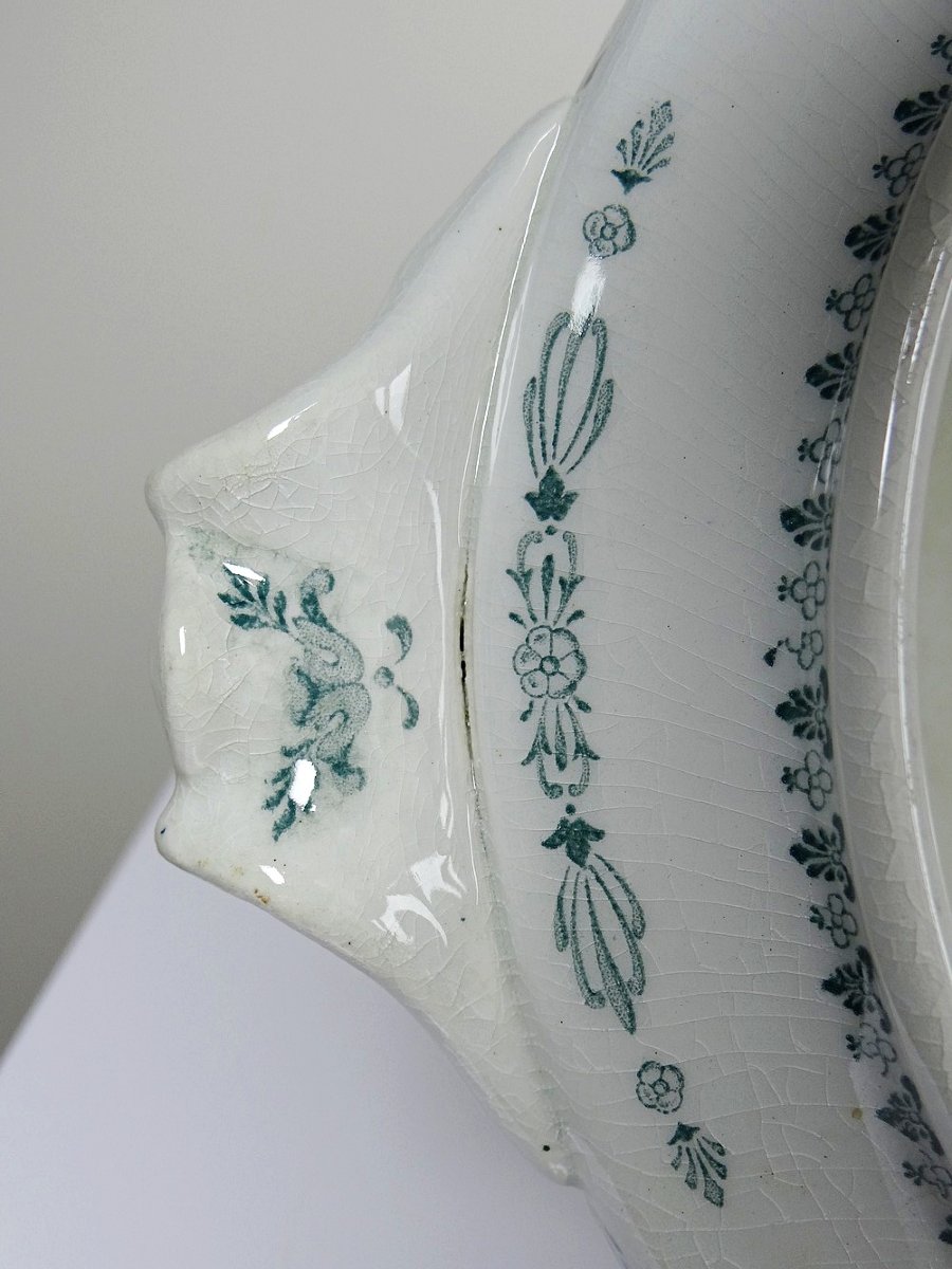 Grande soupière ancienne K&G Lunéville modèle Compiègne en terre de fer-photo-4