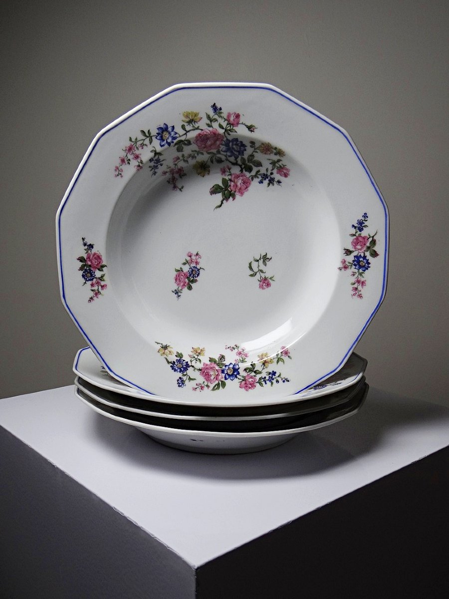 28-piece Bernardaud Limoges Porcelain Dinner Service With Floral Design From The 20s And 50s-photo-2
