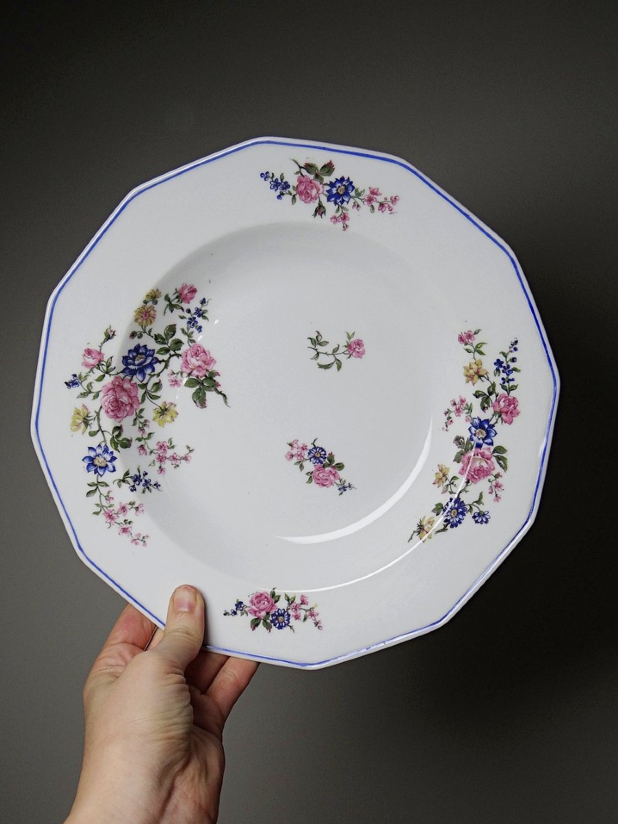 28-piece Bernardaud Limoges Porcelain Dinner Service With Floral Design From The 20s And 50s-photo-3
