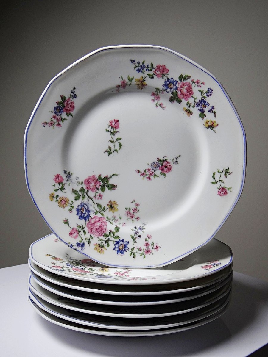 28-piece Bernardaud Limoges Porcelain Dinner Service With Floral Design From The 20s And 50s-photo-7