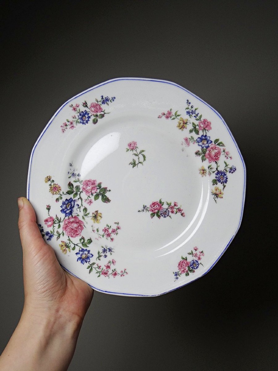 28-piece Bernardaud Limoges Porcelain Dinner Service With Floral Design From The 20s And 50s-photo-8