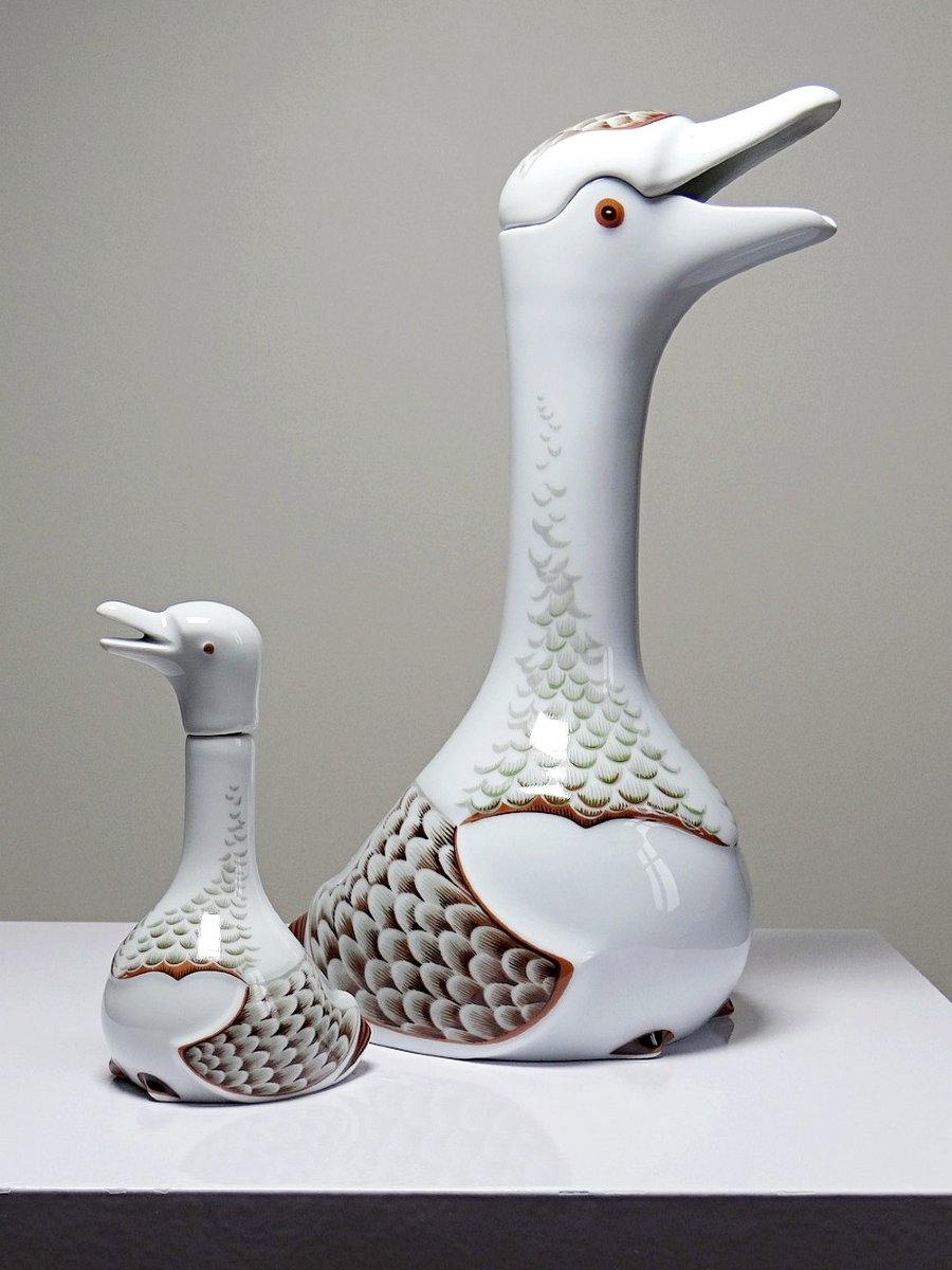 Duo carafe & mignonnette vintage 80's Haviland Castel d'après Sandoz pour Chabot-photo-1