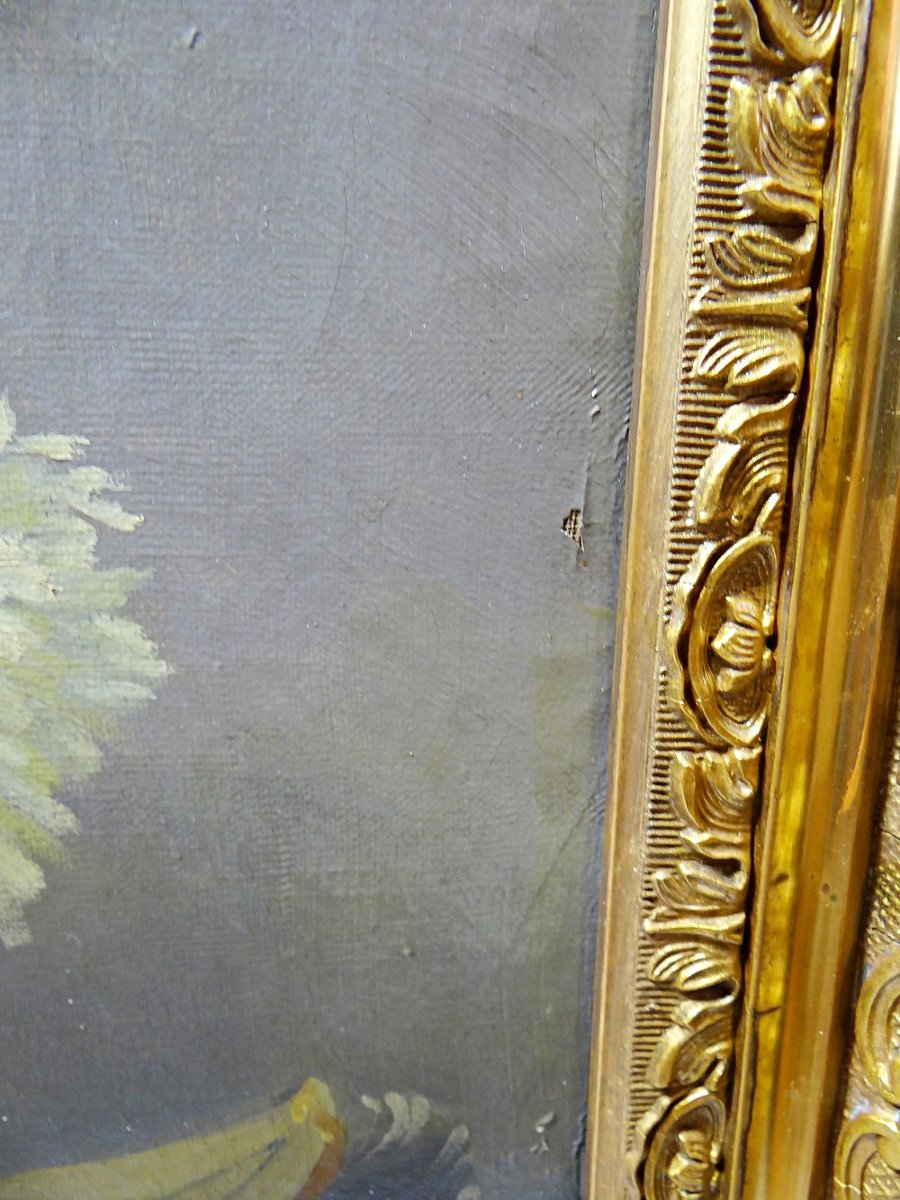 Tableau huile sur toile, nature morte aux chrysanthèmes, signé L.Porte 1888-photo-8