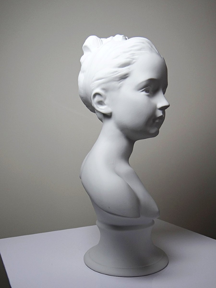 Uste Louise Brongniard After Houdon, White Cookie Tharaud Limoges 20th Century-photo-4