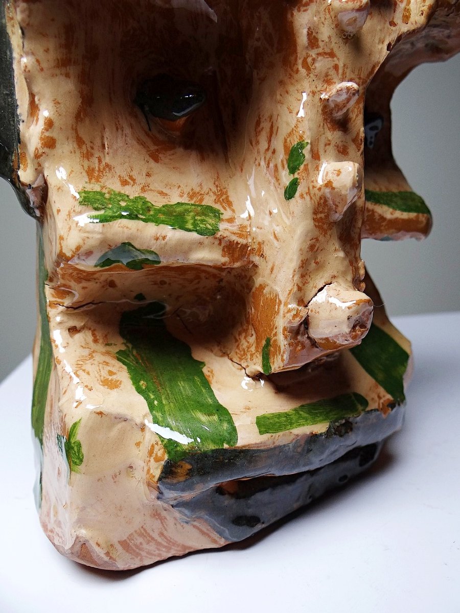 Modernist Brutalist Anthropomorphic Sculpture In Glazed Terracotta, 20th Century-photo-5