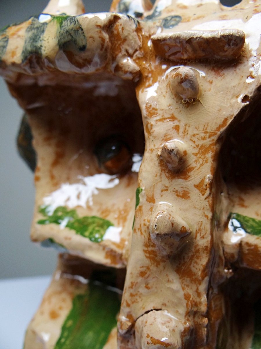 Modernist Brutalist Anthropomorphic Sculpture In Glazed Terracotta, 20th Century-photo-7