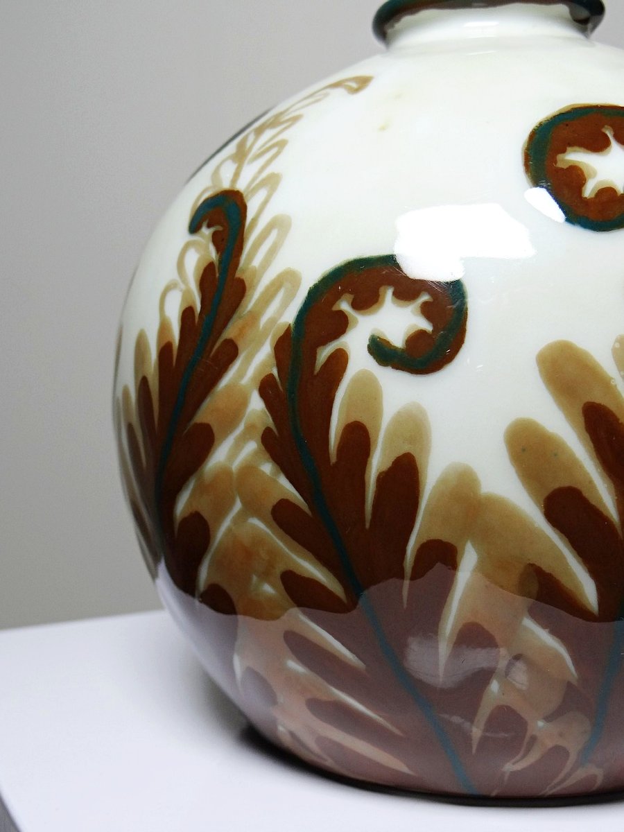 Petit vase boule porcelaine Tharaud Limoges circa 1920-1940-photo-1