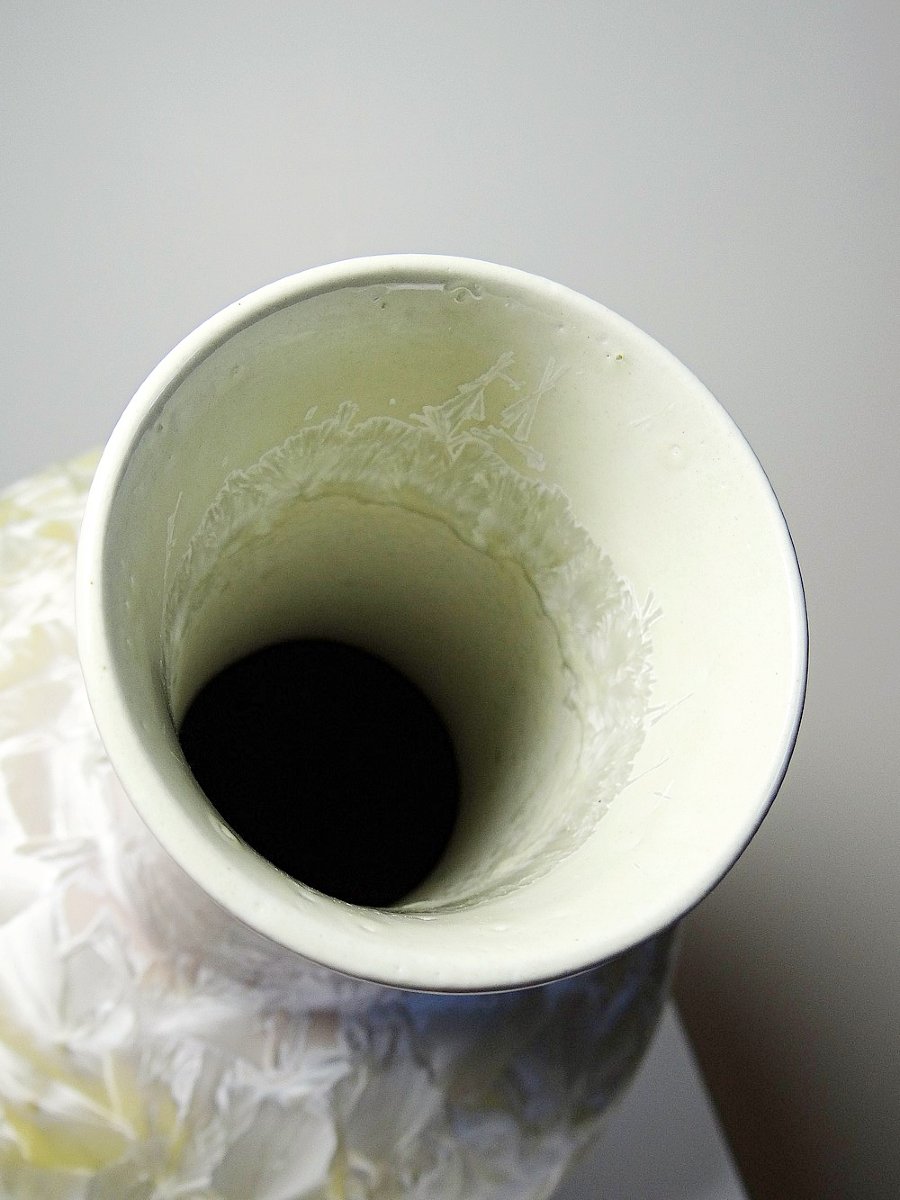 Vintage Jingdezhen Zhi Crystal Enamel Porcelain Globular Vase-photo-6