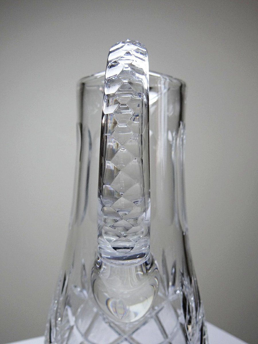 Grand pichet à eau en cristal taillé, cristallières européennes XXe-photo-4