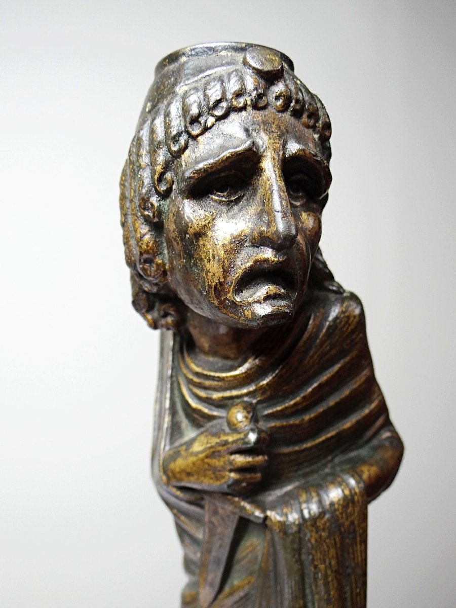 Bougeoir caricatural régule patiné, Frédérick Lemaître, ancien XIX-XXe-photo-2