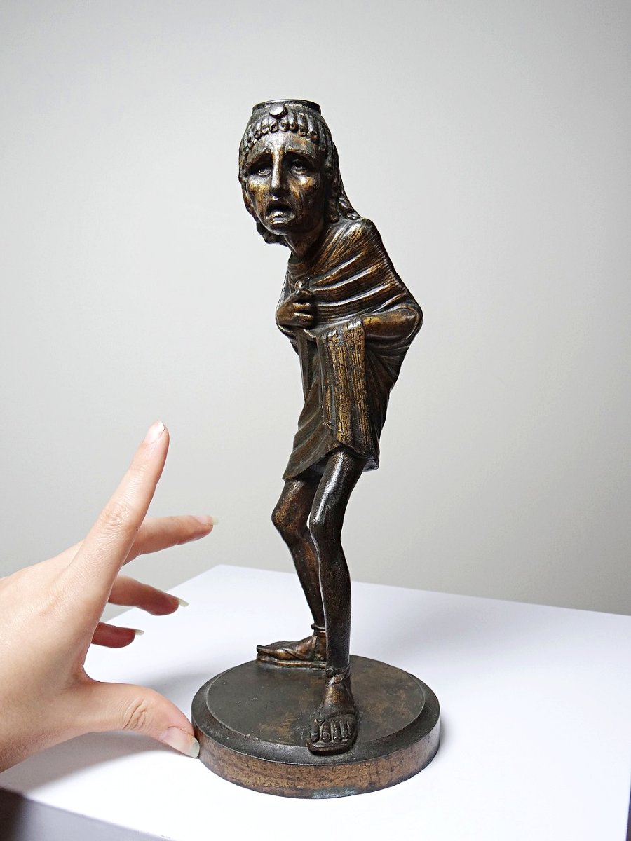 Bougeoir caricatural régule patiné, Frédérick Lemaître, ancien XIX-XXe-photo-4