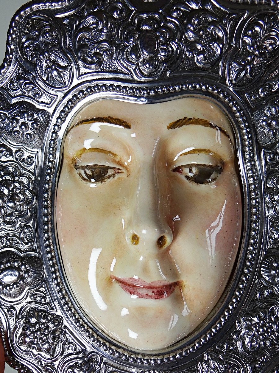 Ex-voto Mural Virgen Del Rocío Ceramic And Embossed Metal, Spain 20th Century-photo-4