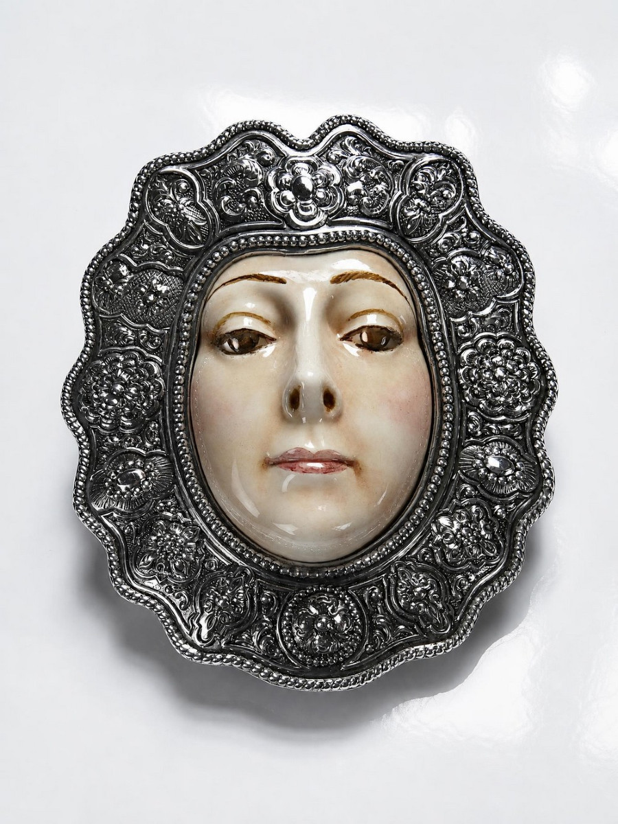 Ex-voto Mural Virgen Del Rocío Ceramic And Embossed Metal, Spain 20th Century