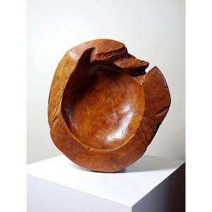 Grand bol à noix ou vide poche vintage en bois de Teck Italie années 60-70