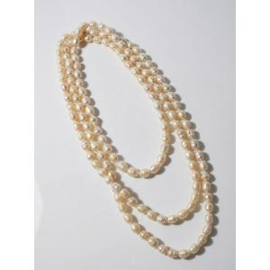 Long sautoir perles d'eau douce naturelles baroques irrégulières rosées