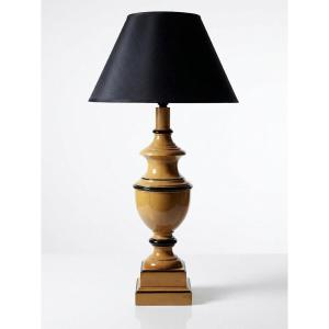 Lampe Le Dauphin modèle "Verdennes" bois tourné, années 70