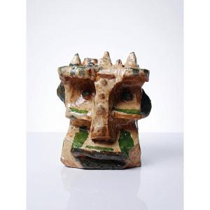 Modernist Brutalist Anthropomorphic Sculpture In Glazed Terracotta, 20th Century