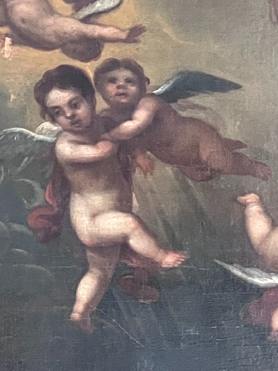 "putti Dance" Italian School Painting From The 18th Century-photo-3
