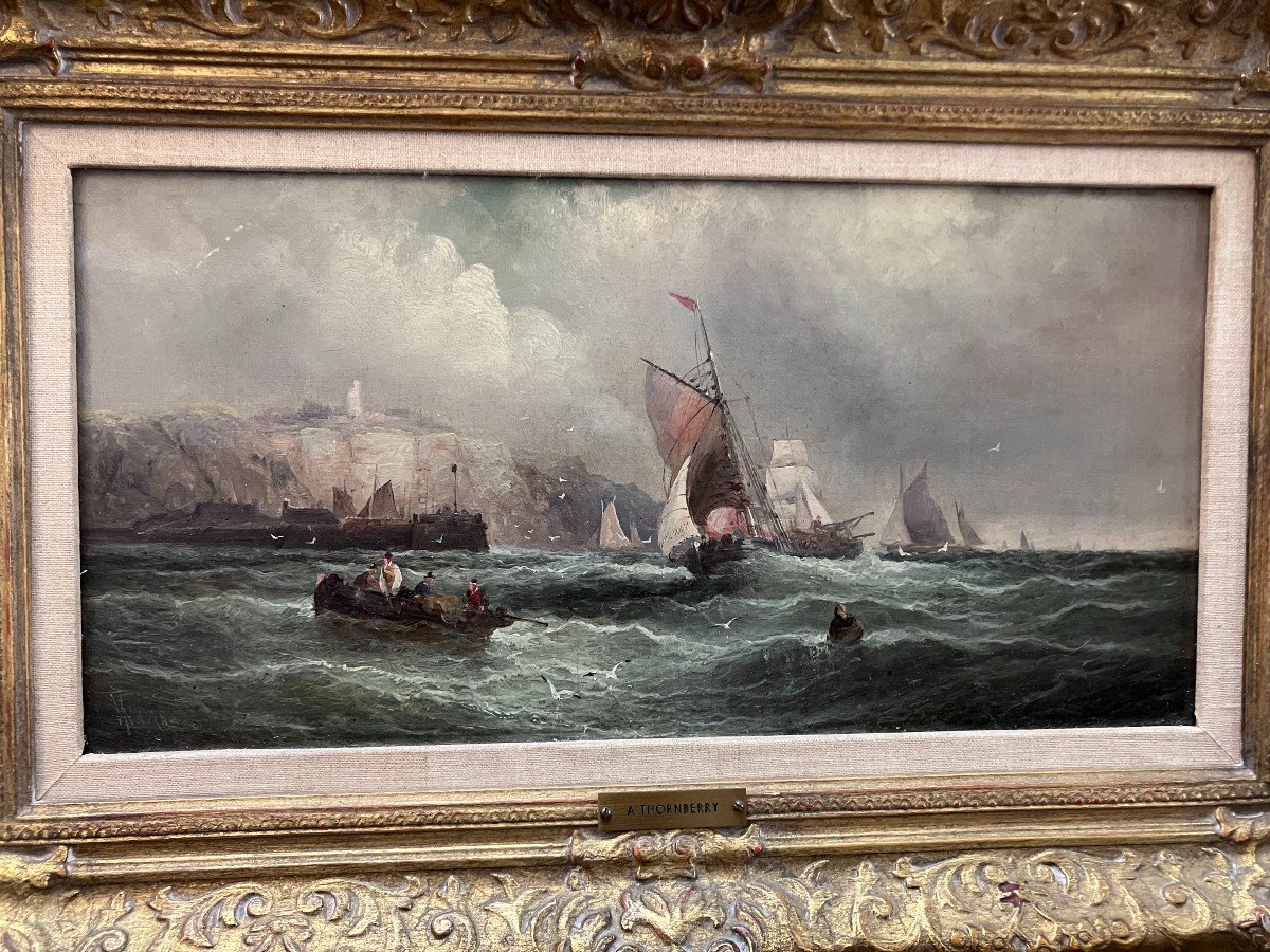 Marine Painting By William Anslow Thornbury Or Thornley -photo-2