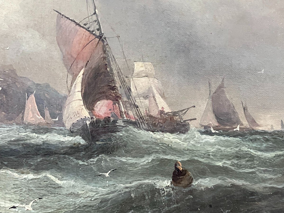 Marine Painting By William Anslow Thornbury Or Thornley -photo-3