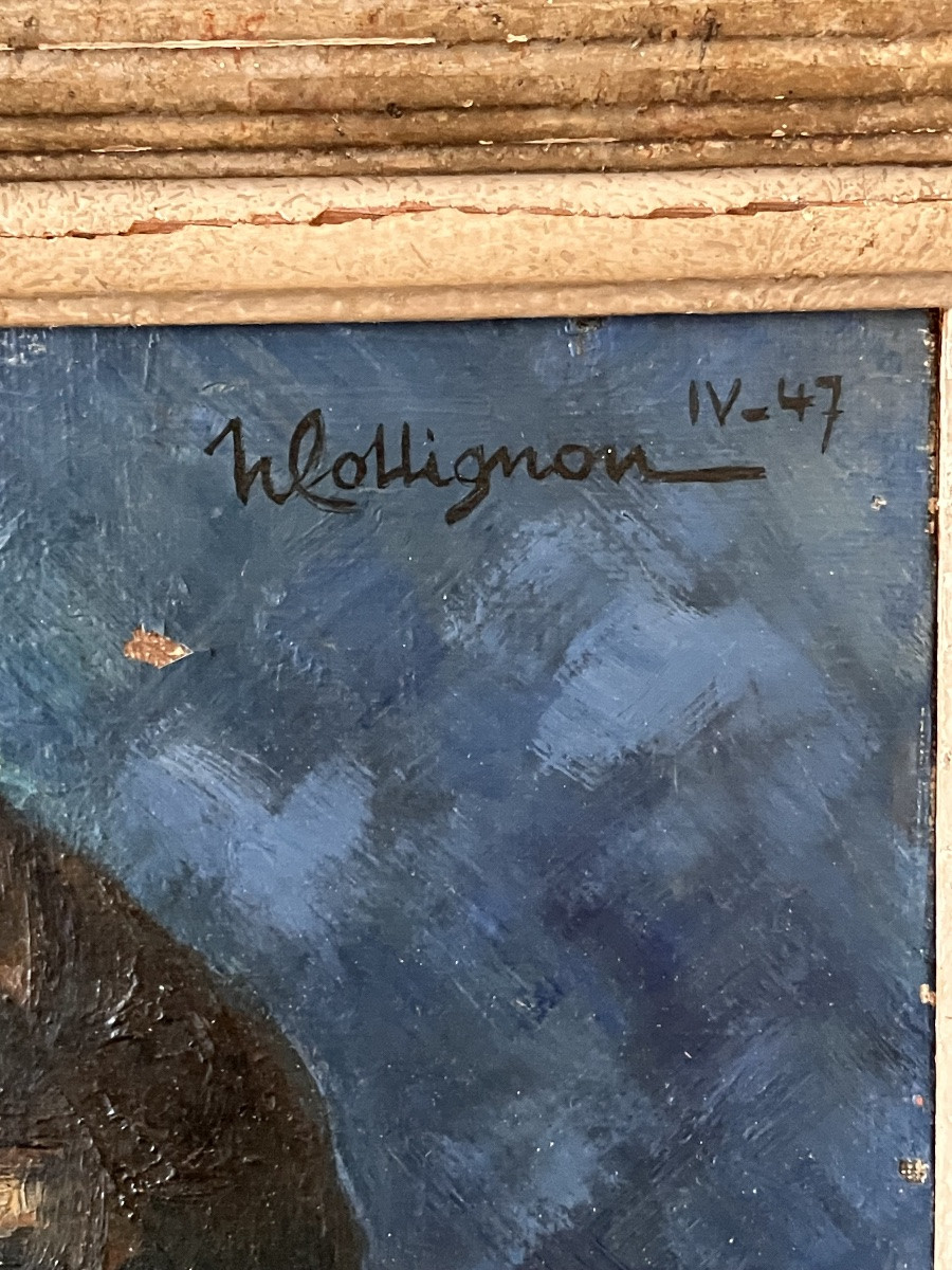 Painting Hst Portrait Of A Child Signed Collignon And Dated Iv-47-photo-3