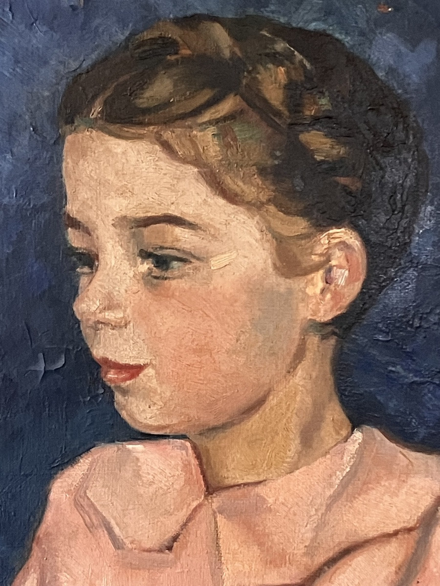 Painting Hst Portrait Of A Child Signed Collignon And Dated Iv-47-photo-3