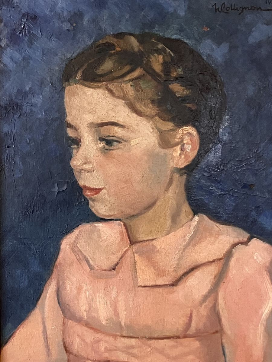 Painting Hst Portrait Of A Child Signed Collignon And Dated Iv-47-photo-5