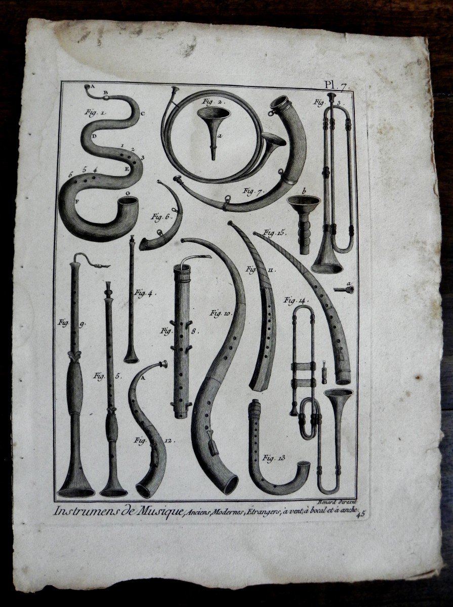Gravures d'Instruments De Musique De l'Encyclopédie Diderot Et d'Alembert 18ème Siècle-photo-1