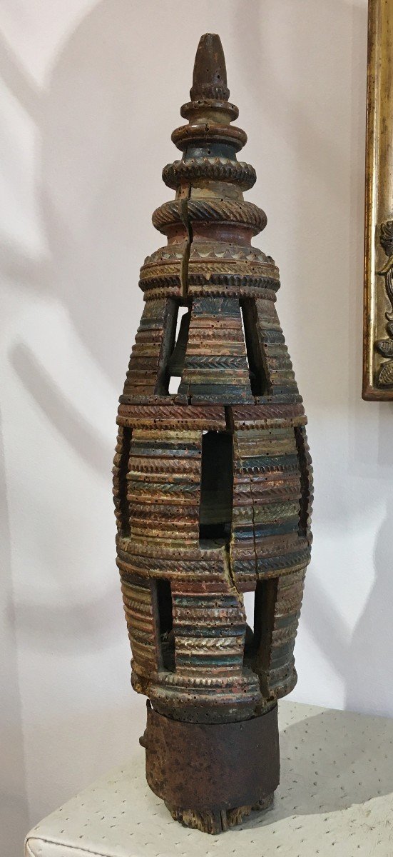 Carved And Polychrome Surjoug, South West Of France, 19th Century-photo-2