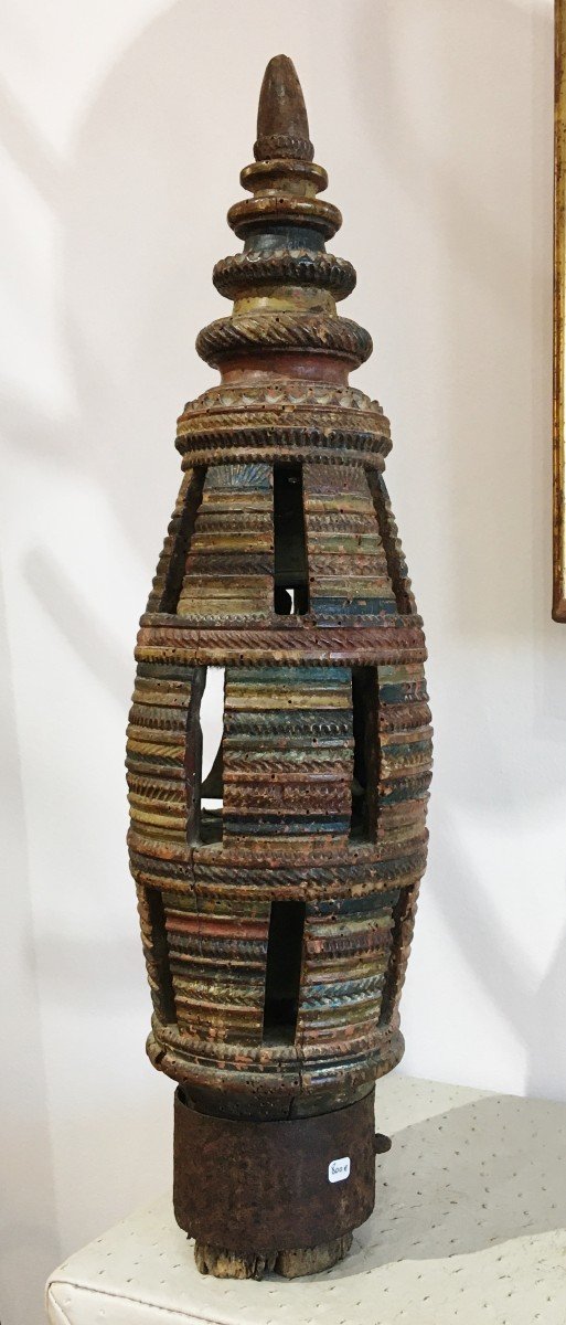 Carved And Polychrome Surjoug, South West Of France, 19th Century-photo-4