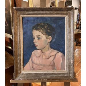 Painting Hst Portrait Of A Child Signed Collignon And Dated Iv-47