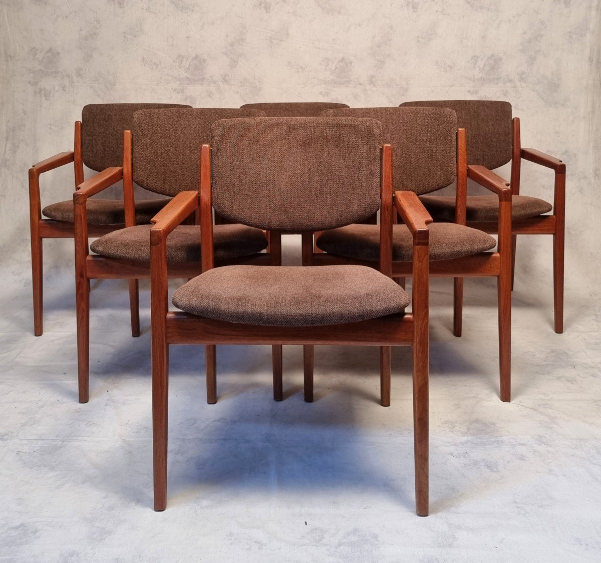 Suite Of 6 Armchairs Model 196 - Finn Juhl For France & Son - Teak - Ca 1960-photo-3