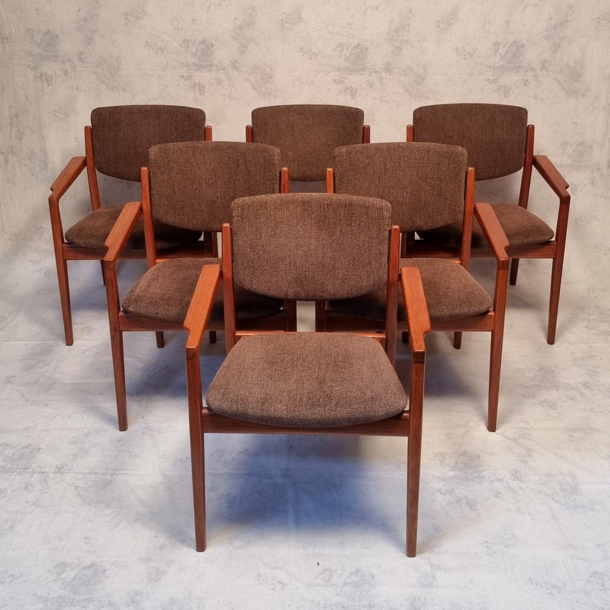 Suite Of 6 Armchairs Model 196 - Finn Juhl For France & Son - Teak - Ca 1960-photo-4