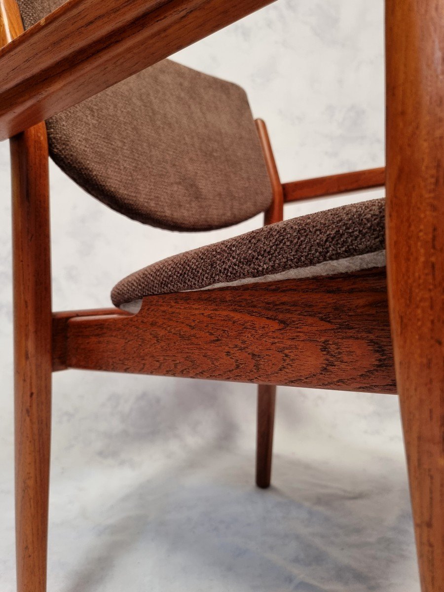 Suite Of 6 Armchairs Model 196 - Finn Juhl For France & Son - Teak - Ca 1960-photo-6