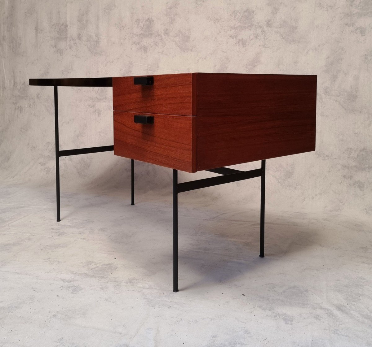 Desk Cm141 By Pierre Paulin For Thonet - Mahogany & Metal - Ca 1953-photo-1